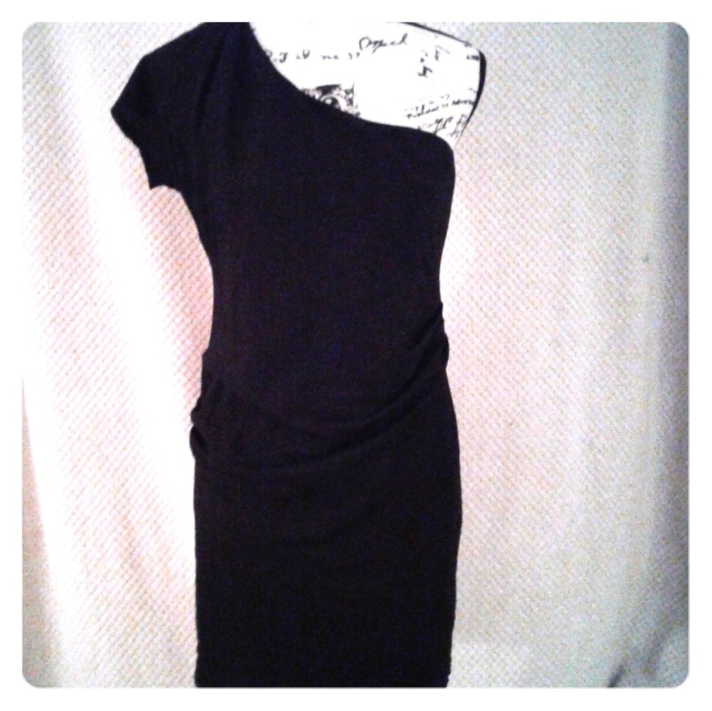 Twenty-One One Shoulder, Black Dress, S, SLIMMING!